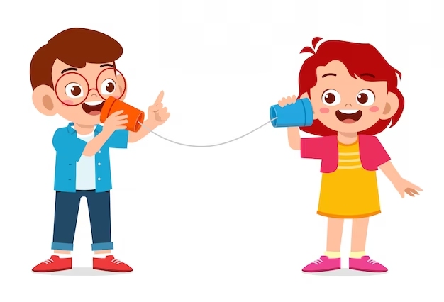 kids playing telephone tag