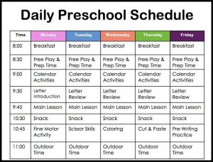 How to Prepare a Schedule for Preschoolers With Sample