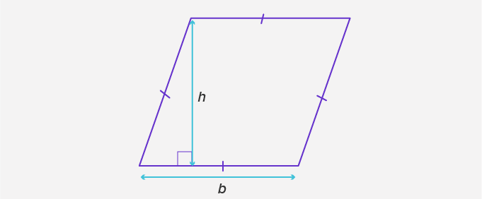 Rhombus with base b and height h