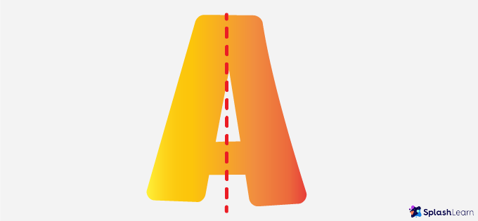Vertical line in letter A