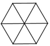 six equilateral triangles.