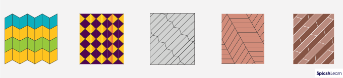 Tiles in Various shapes of parallelograms