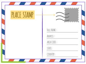 Perpendicular lines on corner of the postcard Perpendicular lines on corner of the postcard