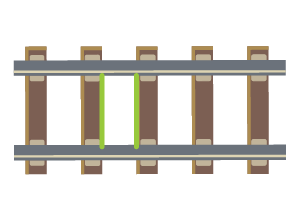 Perpendicular lines on railway tracks Perpendicular lines on railway tracks