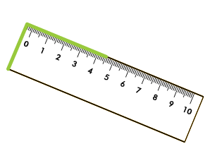 Perpendicular lines on corner of the ruler Perpendicular lines on corner of the ruler