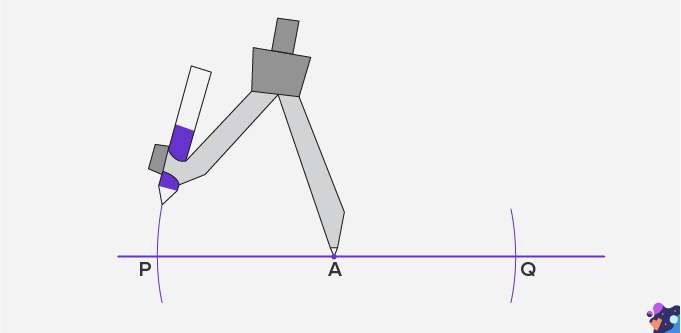 Draw perpendicular line using compass