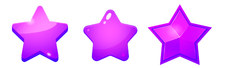 three purple stars
