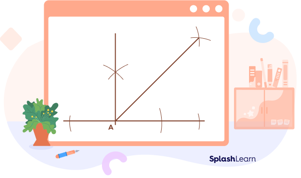 Bisect the 90-degree angle in half to create a 45-degree angle. - SplashLearn