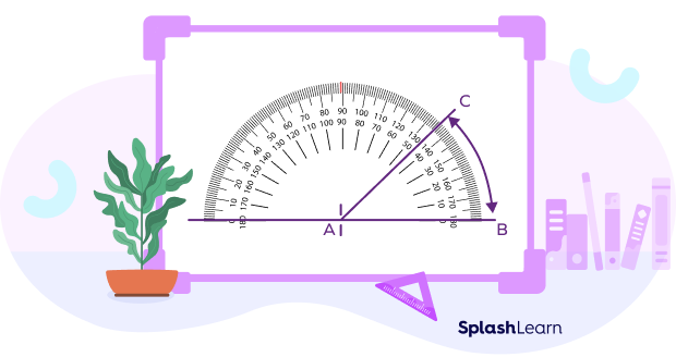 Construction of 45° angle : use protractor