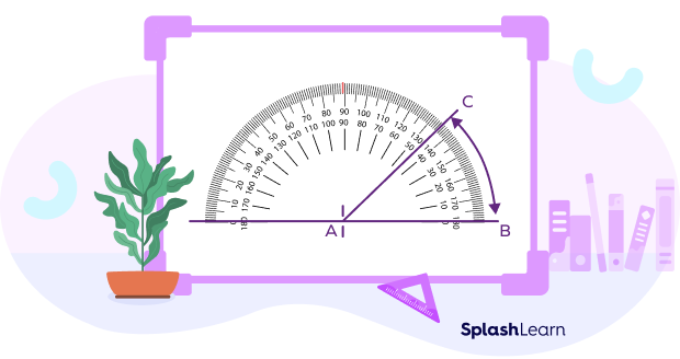 Construction of 45° angle : use protractor Construction of 45° angle : use protractor
