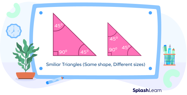 similar triangle with same shapes but different sizes