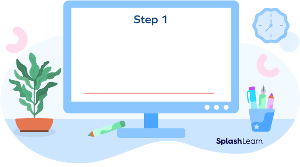 Step 1 to draw a right angle using protractor