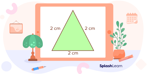 An equilateral triangle of sides 2 cm each