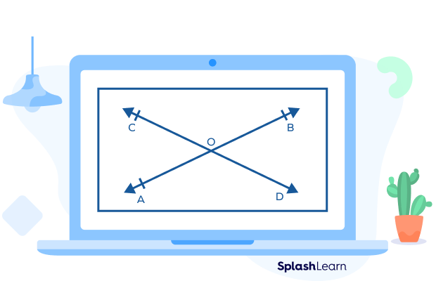 Illustration of intersecting lines AB and CD Illustration of intersecting lines AB and CD