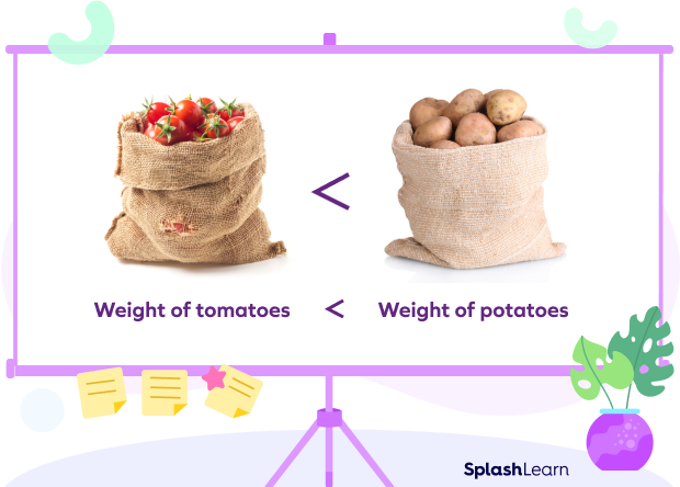 Comparison of weight of vegetable bags Comparison of weight of vegetable bags