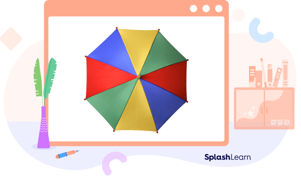 An octagonal umbrella An octagonal umbrella