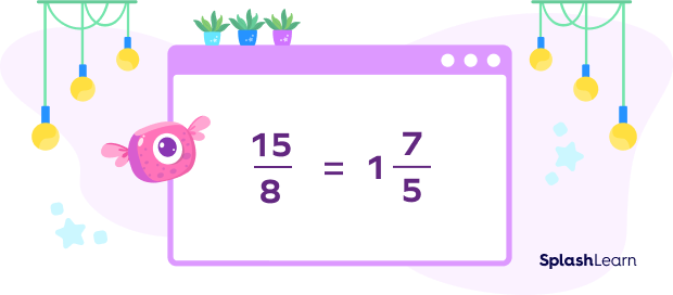 Improper fraction as mixed number Improper fraction as mixed number
