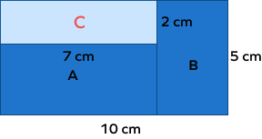 Find the area of the required shape using the subtractive method