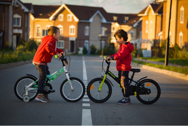 Kids on bicycle