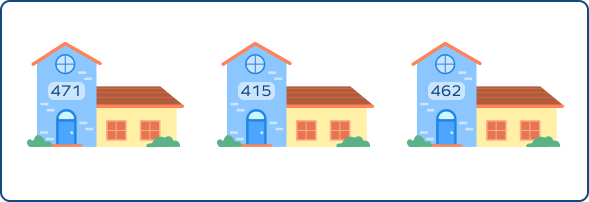 Find house number more than 469. Find house number more than 469.