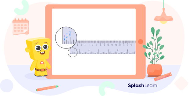 Fraction of inches on a yardstick