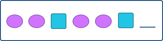 Repeating pattern with two circles and 1 square