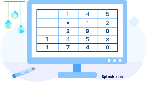 Use column method to multiply numbers