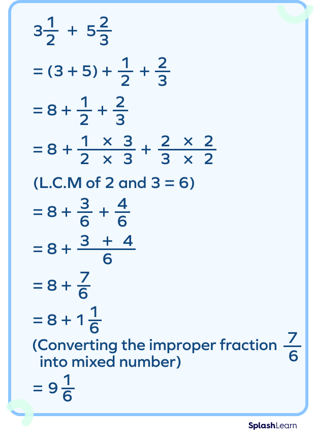 Adding Mixed Fractions