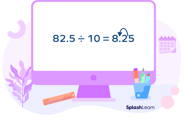 Dividing a decimal number by 10