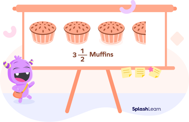Three-and-a-half muffins as a mixed number