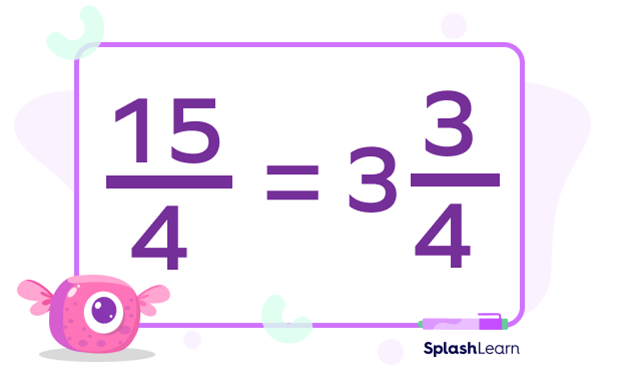 Converting improper fraction to mixed number Converting improper fraction to mixed number