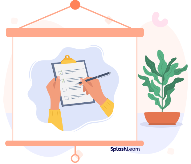 Illustration of hands holding a board and ticking boxes Illustration of hands holding a board and ticking boxes