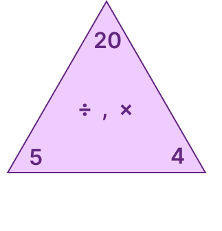 Forming a fact family triangle Forming a fact family triangle