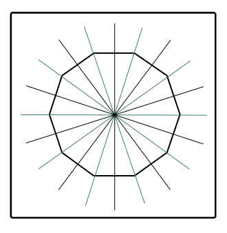 Lines of symmetry of a regular decagon Lines of symmetry of a regular decagon