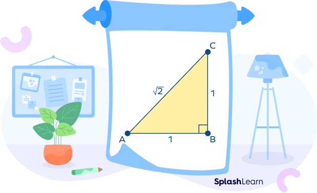 Square root of two as a hypotenuse of a right triangle