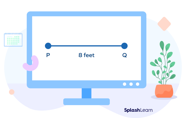 A line segment having 8 feet length A line segment having 8 feet length