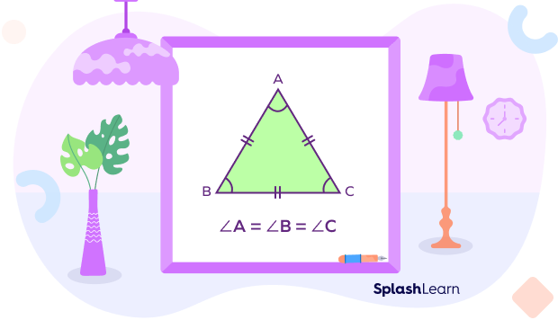 An equiangular triangle. An equiangular triangle.