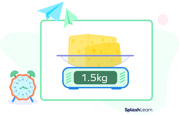 Weight of butter cubes in kilograms on a scale