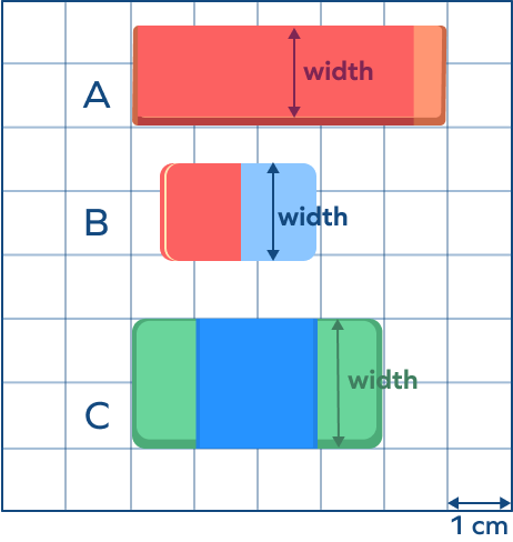 Width of erasers