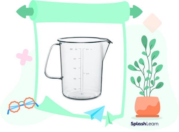 Measuring cup with 500 mL capacity