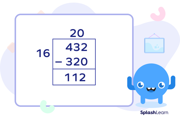 Dividing numbers using area model
