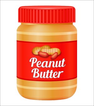 jar of peanut butter in cylinderical form