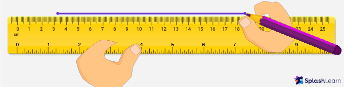 drawing a horizontal line using a ruler and a pencil