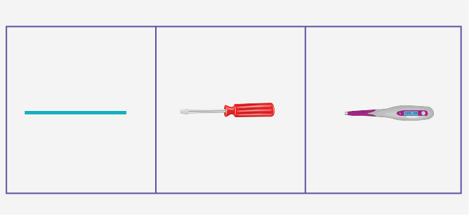 objects lying  horizontally