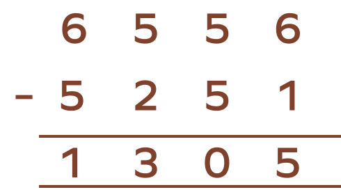 Subtracting large numbers example