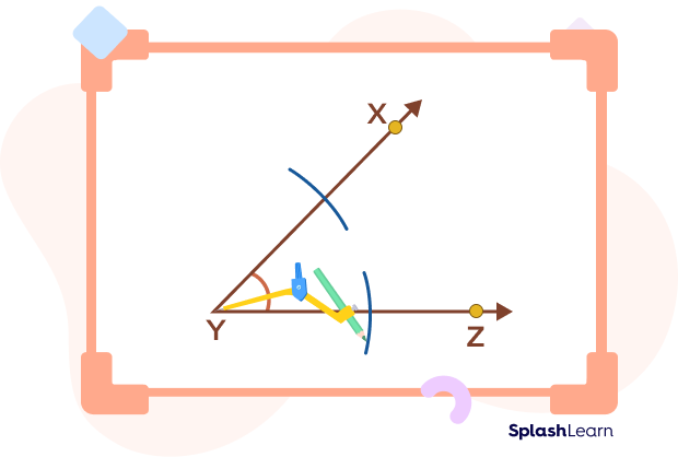 Construction of angle bisector using a compass