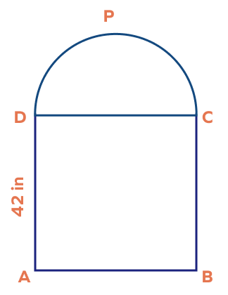 Geometric shape composed of a semicircle and a square Geometric shape composed of a semicircle and a square