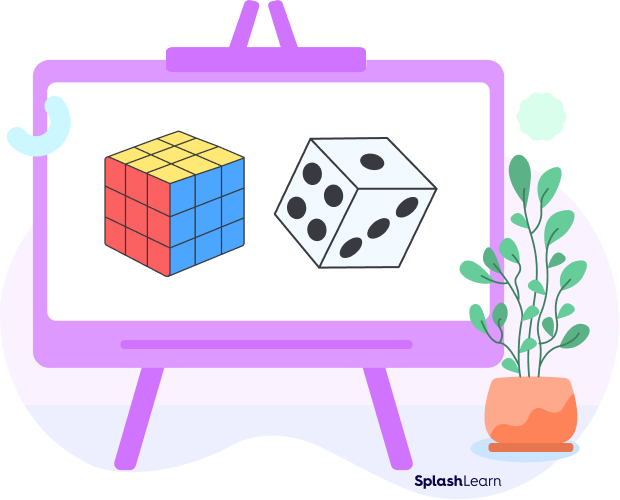 Rubik's cube and dice as examples of a cube