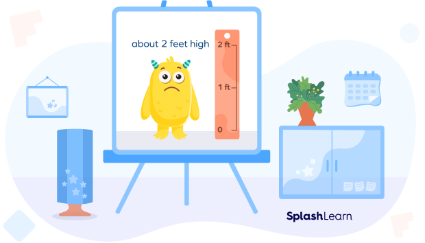 Eddie standing next to a height chart, approximately 2 ft tall