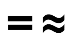 Equal sign and symbol of estimation